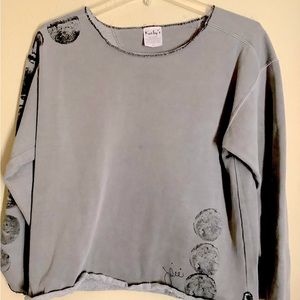 Kunky’s Soft Gray hand painted large Sweatshirt